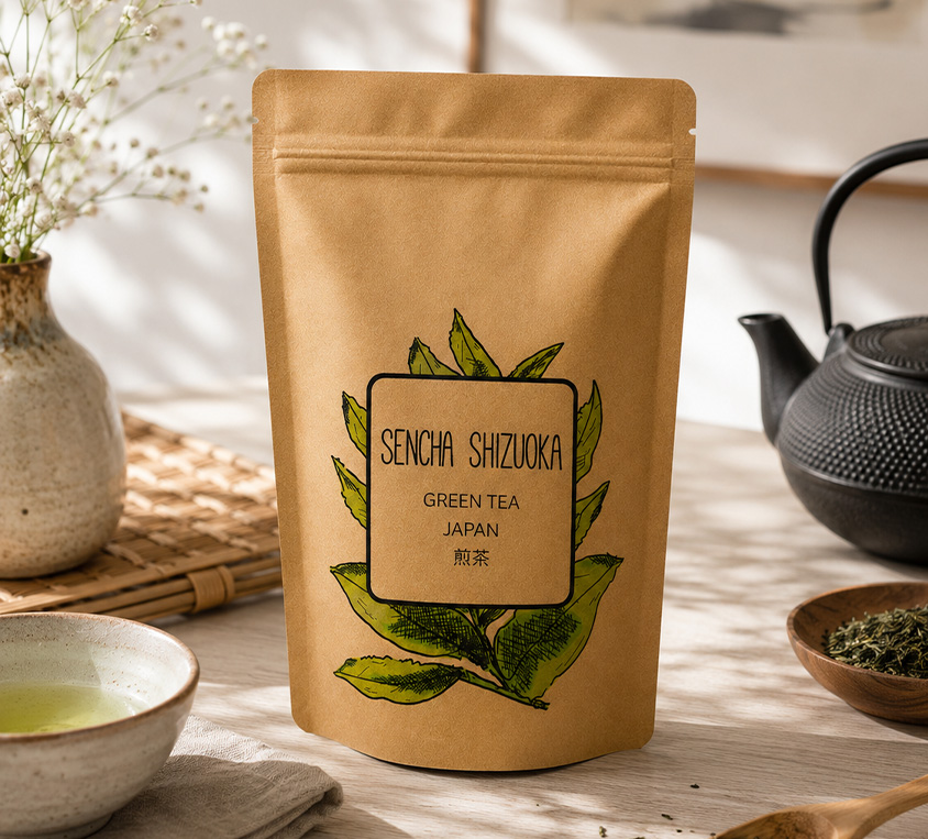 Sencha Shizuoka Leo Tea w opakowaniu doypack